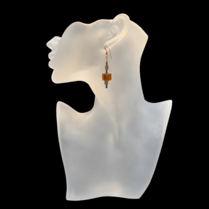 Whiskey Color Cube Earrings