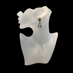 Large Crystal In Pear Shaped Frame