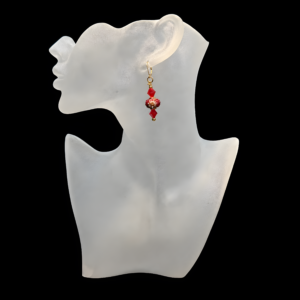 Red Swarovski Poinsettia Crystal Earrings