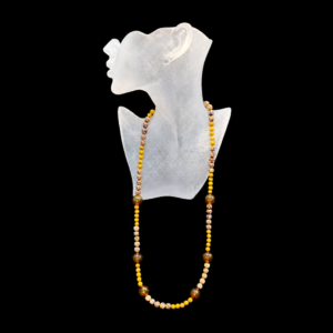 Venetian Glass with Mookite and Dzi Beads Full Length