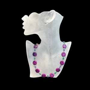 African Kazuri and Swarovski Beaded Necklace