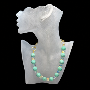Amazonite and Swarovski Crystal Statement Necklace