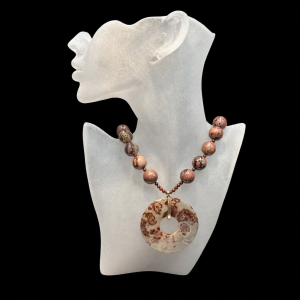 Artistic Jasper Large Pendant Beaded Necklace