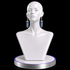Blue Disc Earrings