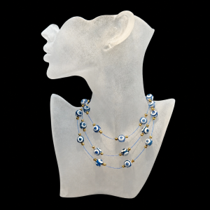 Blue Eyes of Protection Beaded Necklace
