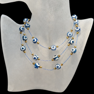 Blue Eyes of Protection Beaded Necklace