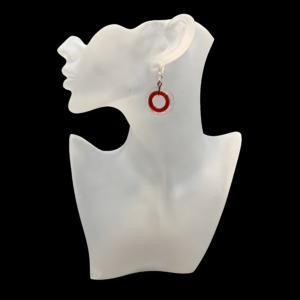 Artisan Glass Red Circle Earrings