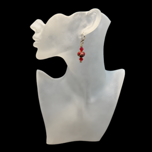 Red Swarovski Pave Crystal Holiday Earrings