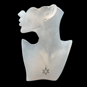 Clasped Hands Star of David Pendant Necklace