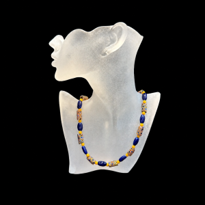 Cobalt Blue African Beaded Ethnic Statement Necklace