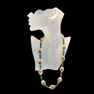 Colorful Stoneware Artisan Beaded Necklace