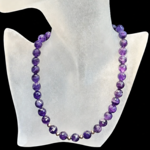 Dark Amethyst Beaded Necklace