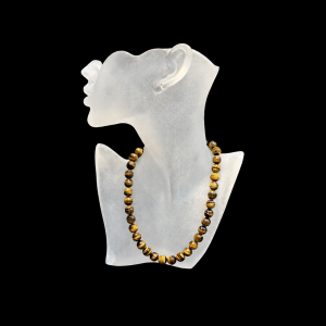 Exquisite Faceted Round Tiger Eye Beaded Necklace