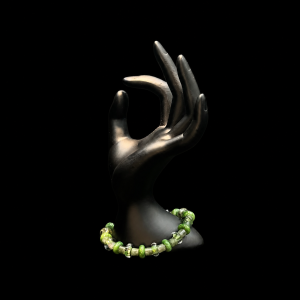 Green Artisan Glass Beaded Bracelet