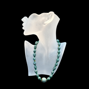 Green Krobos Beads and Swarovski Crystal Necklace