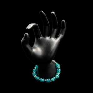 Bluegreen Artisan Glass Beaded Bracelet