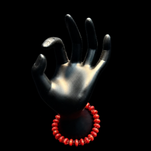 Red Artisan Glass Beaded Bracelet