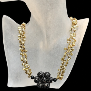 Luxury Tiny Petal Pearl and Large Venetian Glass Flower