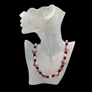 Luxury Pink Venetian Glass Beaded Necklace