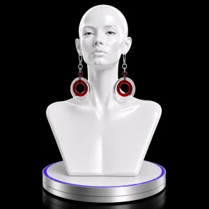 Red and Clear Artisan Glass Earrings
