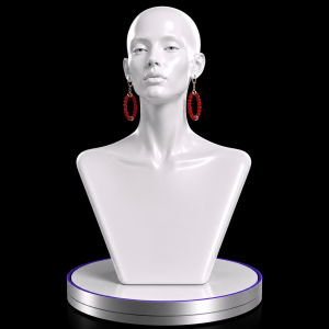 RedCzech Glass Hoop Earring with Holiday Sparkle.
