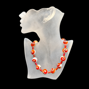 Round Shell And Ceramic Tubes Beaded Necklace