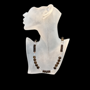 Smokey Quartz and Swarovski Crystal Necklace