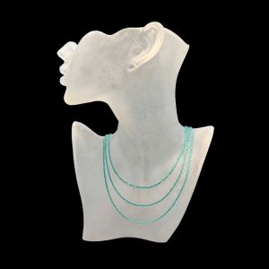 Turquoise Flat Chain Triple Strand Necklace