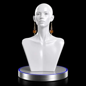 Whiskey Color Cube with Gold-Plated Findings Mod Style Earrings