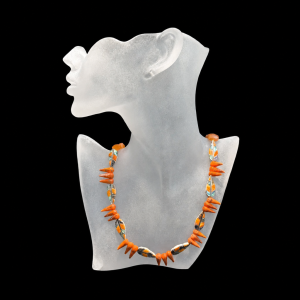 Luxury Orange Artisan Glass Spikes Necklace
