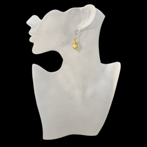 Green Malibu Bead and Swarovski Earrings