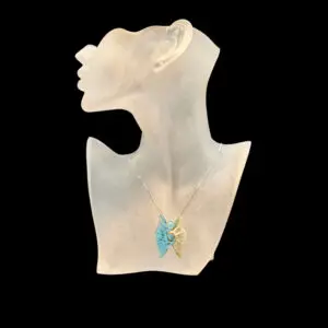 Blue and White Butterfly Necklace