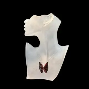 Burgundy Glass Butterfly Necklace